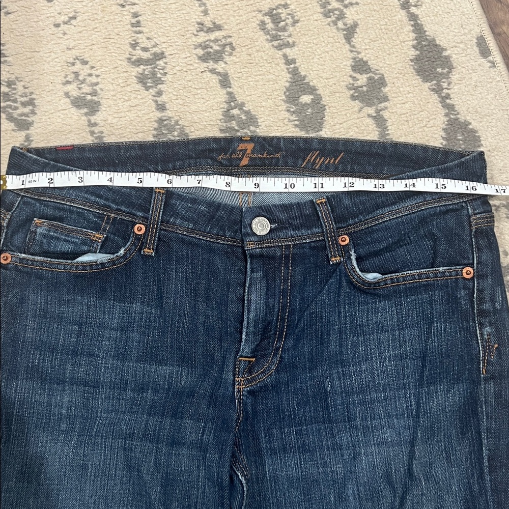 7 For All Mankind Dark Blue Flare Jeans - Picture 4 of 5
